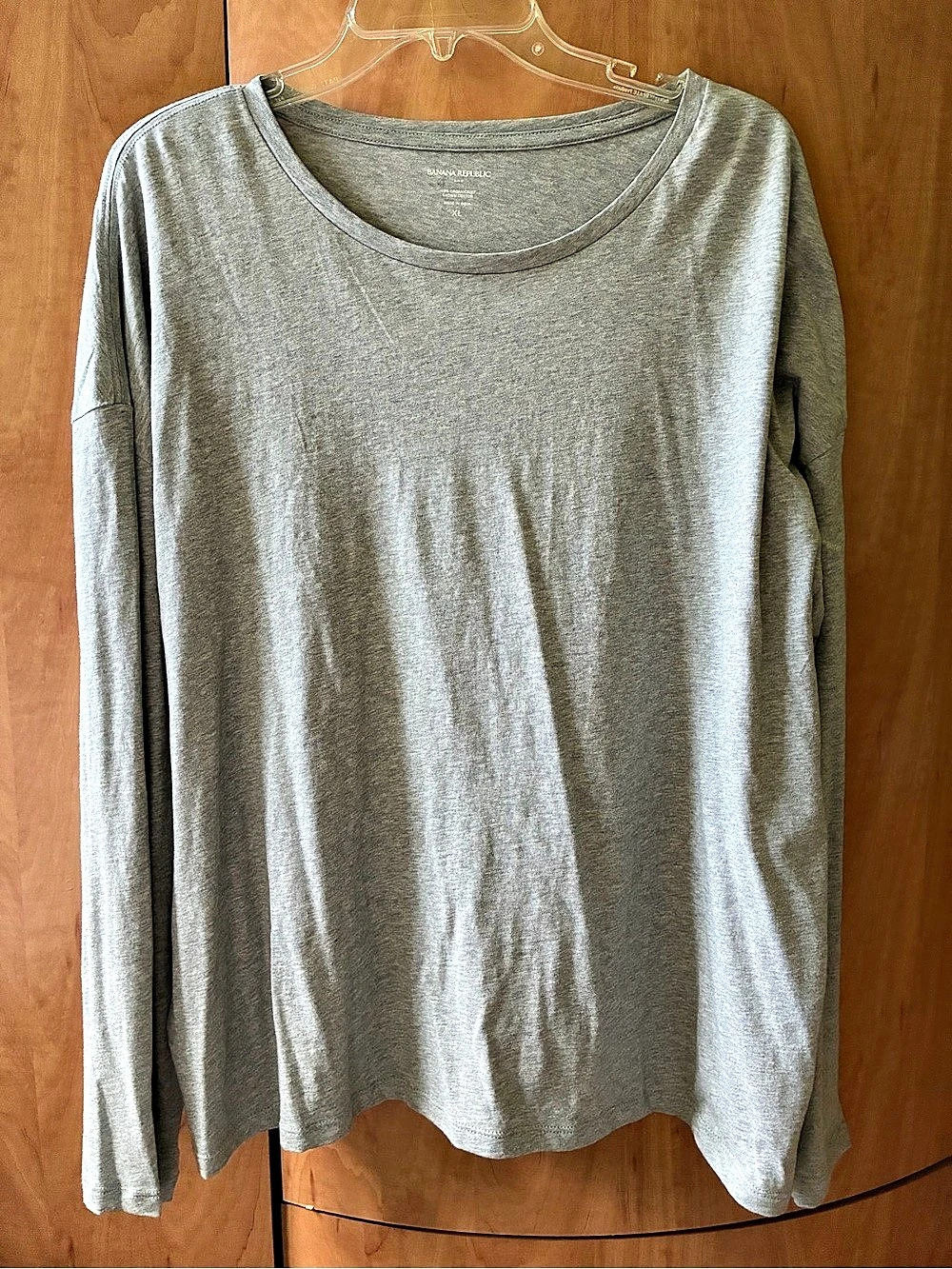 Banana Republic Gray Long Sleeve Cotton Tee XL